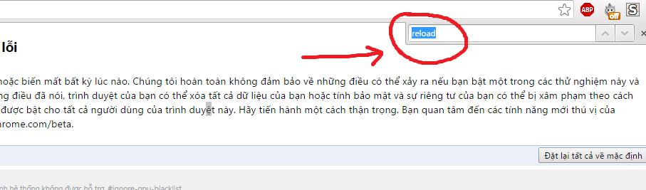 Vô hiệu hóa tính năng reload tab của Chrome