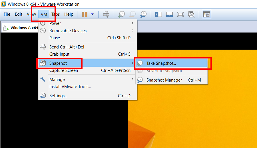 Cách sử dụng Snapshot VMware1
