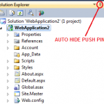 Solution Explorer Auto Hide Push Pin