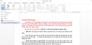 Trộn thư (Mail Merge) trong Word