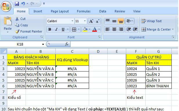 Sửa lỗi kết quả sai khi chạy hàm dò tìm Vlookup