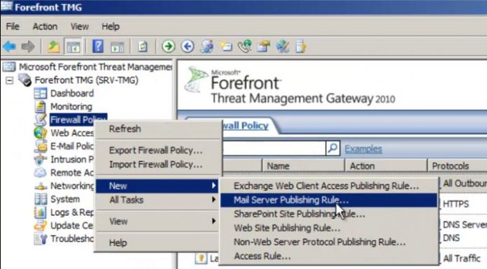 Hướng dẫn Public Mail Server trên TMG