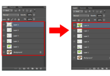 Phím tắt gộp layer trong Photoshop