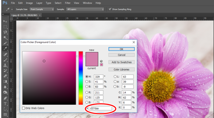 Cách lấy mã màu trong Photoshop