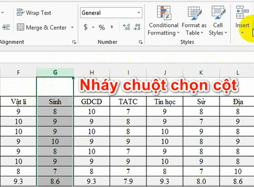 Hướng Dẫn Chèn Thêm Cột, Hàng Trong Excel - Sinhvientot.Net